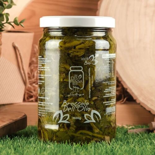 Broccolo dell'olio BIO in Olio Extravergine d'oliva 1500g