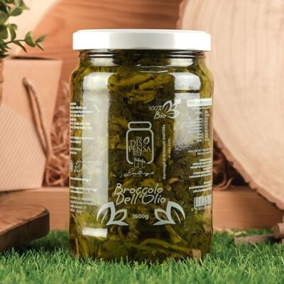 Brócoli ecológico en aceite de oliva virgen extra 1500g