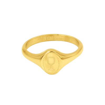 WINEGLASS Ring Gold Gr. 56