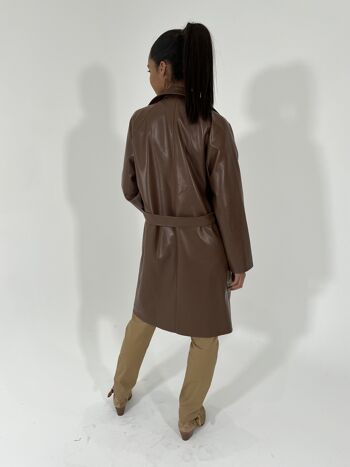 MAKA - Trench similicuir MARRON 2