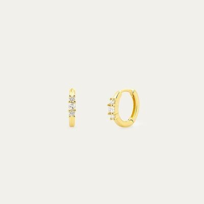 Shana Gold Earrings - Mint Flower -