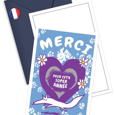 Carte à gratter | Merci pour cette super année | Version Fleurs