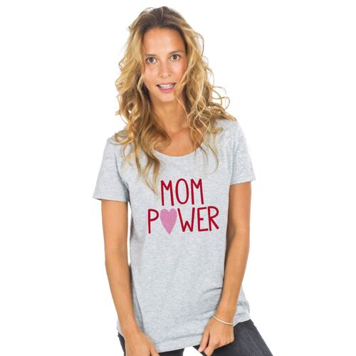 Tshirt gris chiné mom power mpt