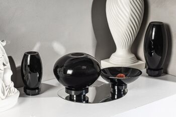 Vase forme boule au design innovant, verre noir, RUD00ZW 5