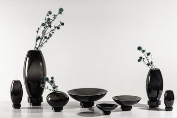 Vase forme boule au design innovant, verre noir, RUD00ZW 8
