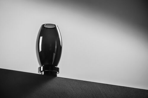 Innovative modern vase, top design, black high end glass.RUD22