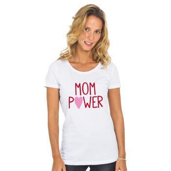 Tshirt blanc mom power mpt