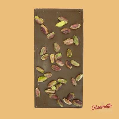 Tablette de Chocolat au Lait à la Pistache Entière 100gr