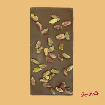 Tablette de Chocolat au Lait à la Pistache Entière 100gr
