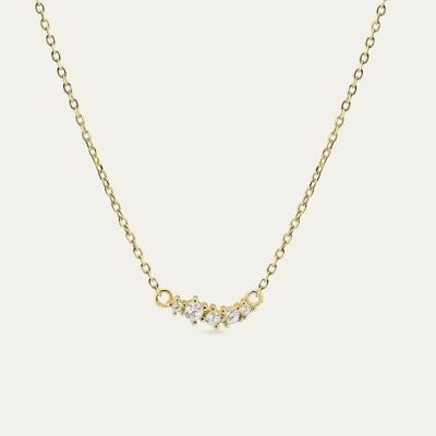 Carlotta Gold Necklace - Mint Flower -