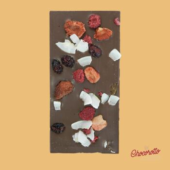 Tablette de Chocolat au Lait avec Mélange de Fruits 100gr