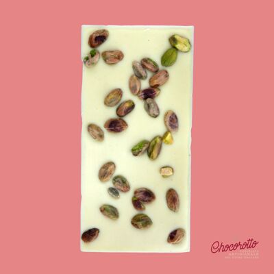 Tableta De Chocolate Blanco Con Pistacho Entero 100gr