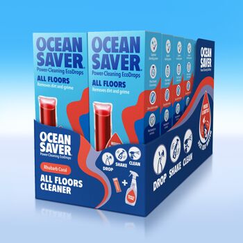 Paquet de 12 EcoDrop de plancher tout usage OceanSaver - Corail de rhubarbe 1