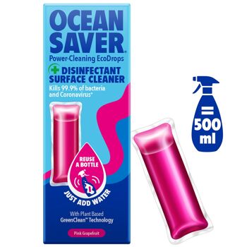 Lot de 12 nettoyants désinfectants pour surfaces OceanSaver - Pamplemousse rose 2