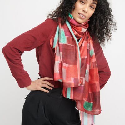 foulard motif aquarelle