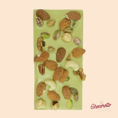 Tavoletta di Cioccolato al Pistacchio con Mix di Frutta Secca 100gr