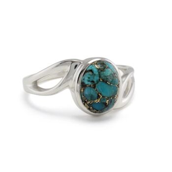 Bague danseuse faite à la main avec Mohave Turquoise 1