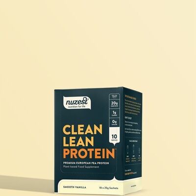 Bustine di proteine magre pulite - Confezione da 10 bustine da 25 g - Vaniglia liscia