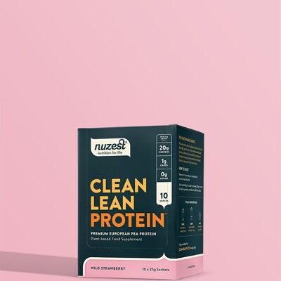 Clean Lean Protein Sachets - Box mit 10 x 25 g Sachets - Walderdbeere