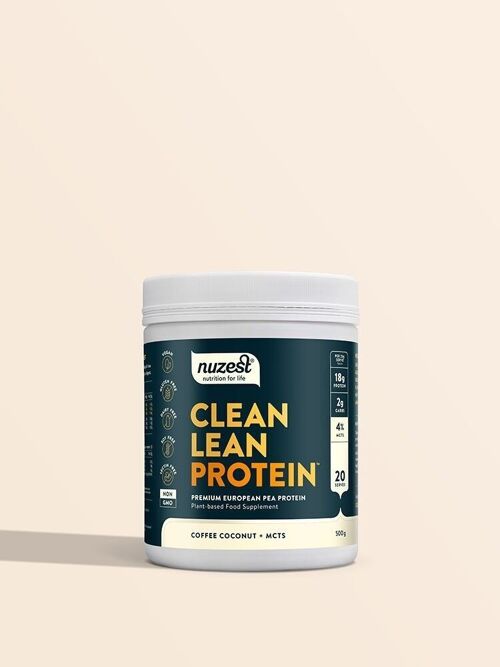 Clean Lean Protein - 500g (20 portions) - Café Noix de Coco + MCT