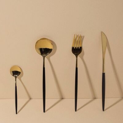 Pack of 8 pieces of golden cutlery Elegant · Deco ·