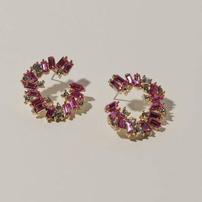 Round Pink Earrings Lady B