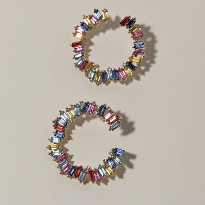 Multicolored Magic Baguette Earrings Lady B