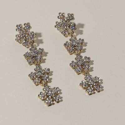 Boucles d'Oreilles Quatre Fleurs Cristal Lady B