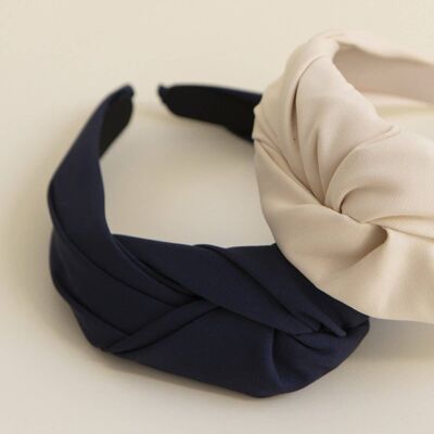 Turbante con nodo blu navy Pretty in Pink