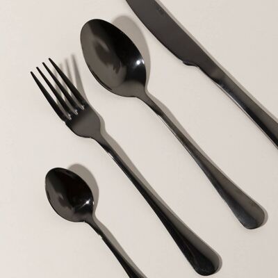 Pack of 4 pieces of black cutlery · Deco ·