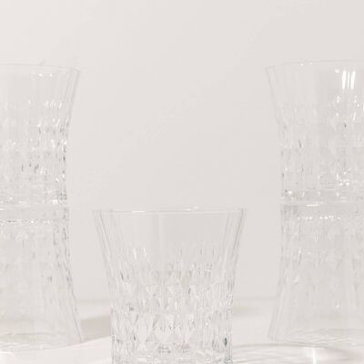 Set of 6 Priscilla Carved Water Glasses Deco