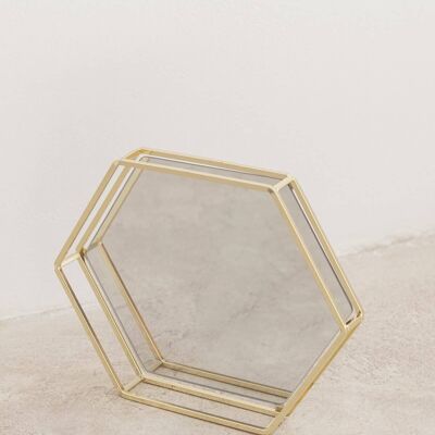 Golden Hexagonal Tray Deco