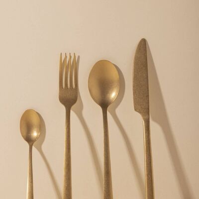 Pack of 24 pieces of vintage golden cutlery · Deco ·