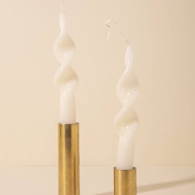 Set di 2 mini candele intrecciate Deco
