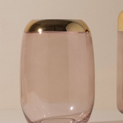 Vase en verre avec finition dorée Ivette Deco