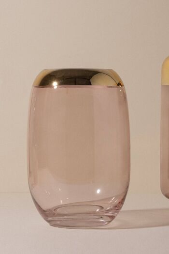 Vase en verre avec finition dorée Ivette Deco 1