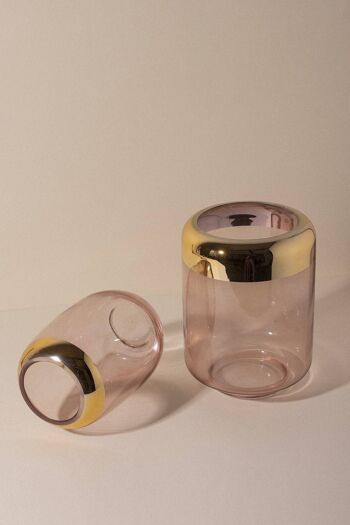 Vase en verre avec finition dorée Ivette Deco 2