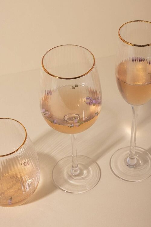 Set de 6 Copas de champagne Nadine con filo dorado · Deco ·