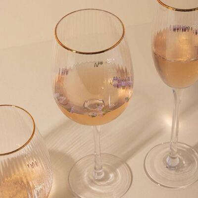 Set of 6 Nadine champagne glasses with golden edge · Deco ·