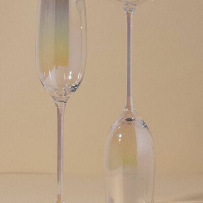 Set of 6 Iris champagne glasses Deco