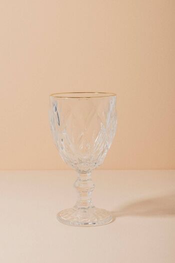 Lot de 6 verres Karina bord doré Déco 1