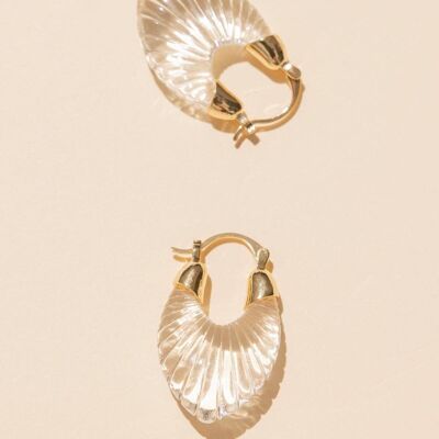 Crystal Glossy Shell Earrings · Hamptons ·