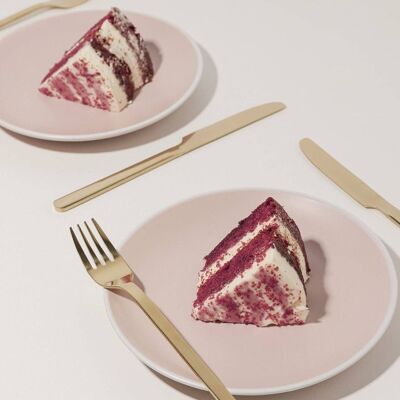 Set di 6 piatti da dessert in porcellana rosa Deco