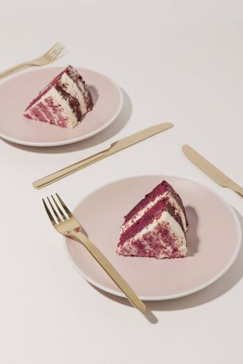Set de 6 assiettes à dessert en porcelaine rose Deco 1