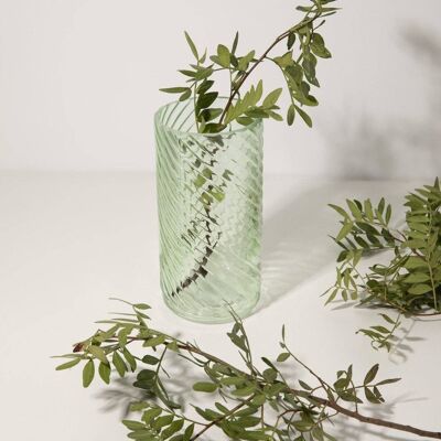 Carved Glass Vase Luella Deco