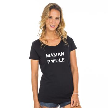 Tshirt noir maman poule 2 waf