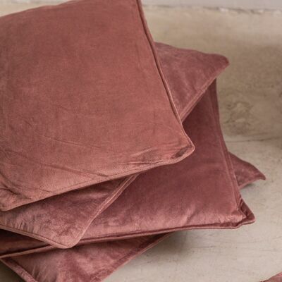Coussin Velours Rose Ayra · Déco ·