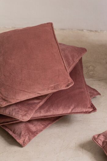 Coussin Velours Rose Ayra · Déco · 1
