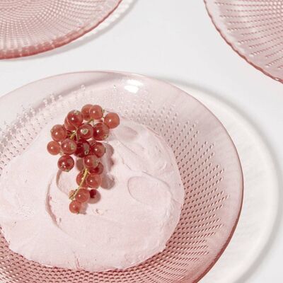 Set de 6 assiettes à dessert fraise en verre Dots · Déco ·