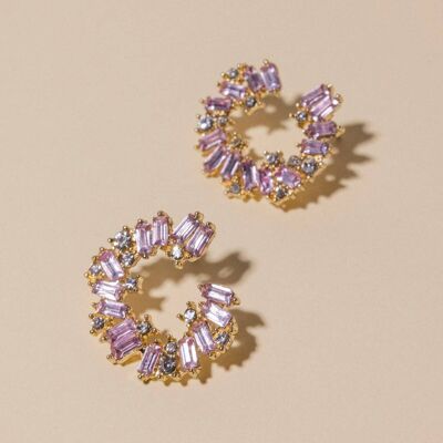 Round Mauve Earrings Allegory